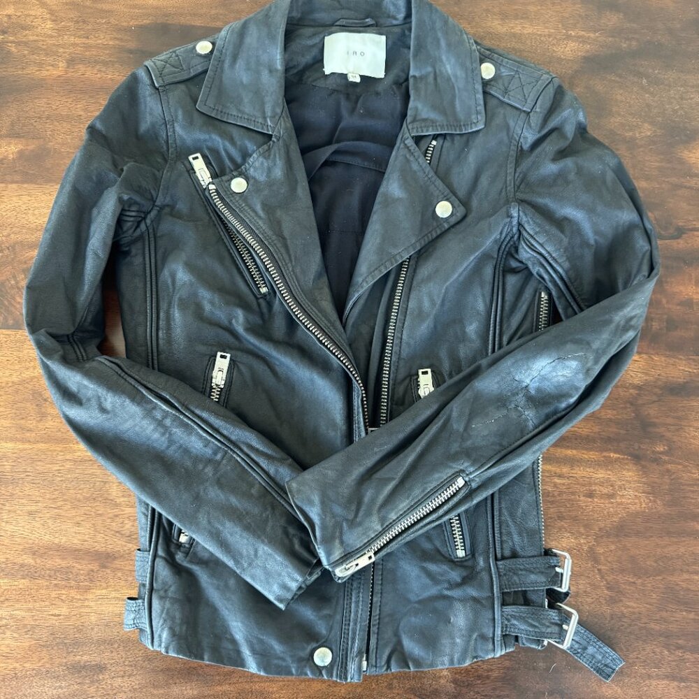 IRO Tajime Lamb Leather Suede Biker Jacket - Picture 8 of 14